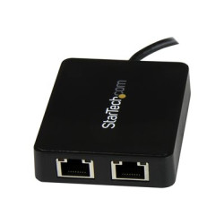 StarTech.com USB-C to Dual Gigabit Ethernet Adapter with USB 3.0 (Type-A) Port - USB Type-C Gigabit Network Adapter (US1GC301AU2R) - Sítový adaptér - USB-C - Gigabit Ethernet x 2 + USB 3.0 - pro P N: TB33A1C