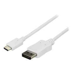 StarTech.com 6ft 1.8m USB C to DisplayPort 1.2 Cable 4K 60Hz, USB-C to DisplayPort Adapter Cable HBR2, USB Type-C DP Alt Mode to DP Monitor Video Cable, Works with Thunderbolt 3, White - USB-C Male to DP Male (CDP2DPMM6W) - Kabel DisplayPort - 24 pin USB-C (M) do DisplayPort (M) - Displayport 1.2 Thunderbolt 3 - 1.8 m - podpora 4K60 Hz (3840 x 2160) - bílá