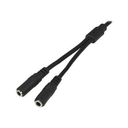 StarTech.com 3.5mm Audio Extension Cable - Slim Audio Splitter Y Cable and Headphone Extender - Male to 2x Female AUX Cable (MUY1MFFS) - Audio separátor - mini-phone stereo 3.5 mm s piny (male) do mini-phone stereo 3.5 mm se zdírkami (female) - 20 cm - cerná - pro P N: MU15MMS, MU6MMS
