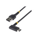 StarTech.com 1ft (30cm) USB A to C Charging Cable Right Angle, Heavy Duty Fast Charge USB-C Cable, USB 2.0 A to Type-C, Durable and Rugged Aramid Fiber, 3A, S20 iPad Pixel - High Quality USB Charging Cord (R2ACR-30C-USB-CABLE) - USB kabel - USB (M) rovné do 24 pin USB-C (M) pravoúhlý - Thunderbolt 3 USB 2.0 - 3 A - 30 cm - cerná