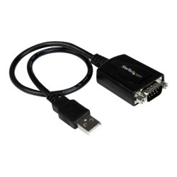 StarTech.com 1 ft USB to RS232 Serial DB9 Adapter Cable with COM Retention - Sériový adaptér - USB - RS-232 - cerná