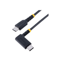 StarTech.com 6ft (2m) USB C Charging Cable Right Angle, 60W PD 3A, Heavy Duty Fast Charge USB-C Cable, USB 2.0 Type-C, Durable and Rugged Aramid Fiber, S20 iPad Pixel - High Quality USB Charging Cord (R2CCR-2M-USB-CABLE) - USB kabel - 24 pin USB-C (M) rovné do 24 pin USB-C (M) pravoúhlý - USB 2.0 - 3 A - 2 m - USB Power Delivery (60W) - cerná