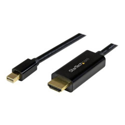 StarTech.com Mini DisplayPort to HDMI Adapter Cable - mDP to HDMI Adapter with Built-in Cable - Black - 5 m (15 ft.) - Ultra HD 4K 30Hz (MDP2HDMM5MB) - Kabel adaptéru - Mini DisplayPort s piny (male) do HDMI s piny (male) - 5 m - cerná - podporuje 4K