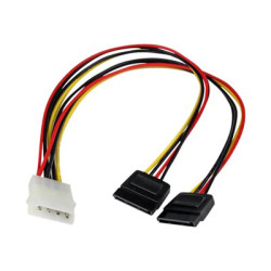 StarTech.com 12in LP4 to 2x SATA Power Y Cable Adapter - Molex to to Dual SATA Power Adapter Splitter - Adaptér napájení - 4 pinové interní napájení (M) do SATA napájení (F) - pro P N: BRACKET125PTP, HSB13SATSASB, HSB1SATSASBA, HSB1SATSASVA, HSB43SATSASB, S322M225R