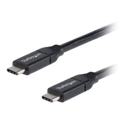 StarTech.com USB C To USB C Cable - 3 ft 1m - USB-IF Certified - 5A PD - USB 2.0 - USB Type C Charging Cable - USB C Fast Charge Cable (USB2C5C1M) - USB kabel - 24 pin USB-C (M) do 24 pin USB-C (M) - Thunderbolt 3 USB 2.0 - 5 A - 1 m - cerná