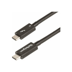 StarTech.com 3ft (1m) Thunderbolt 4 Cable, 40Gbps, 100W Power Delivery, 4K 8K Video, Intel-Certified Thunderbolt Cable - Compatible w USB 4 Thunderbolt 4 USB 3.2 USB Type-C DisplayPort Thunderbolt 3 (TBLT4MM1M) - Kabel Thunderbolt - Thunderbolt 4 (M) do Thunderbolt 4 (M) - USB4 Thunderbolt 3 USB 3.2 USB Type-C DisplayPort - 1 m - pasivní, podporuje 4K, podpora 8K, USB napájení (100W) - cerná