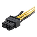StarTech.com PCI Express 6 pin to 8 pin Power Adapter Cable - Adaptér napájení - 6 pin PCIe power (F) do 8 pin PCIe power (M) - 15.5 cm - žlutá - pro P N: ATX2POWER430, ATX2POWER530
