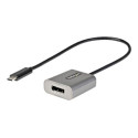 StarTech.com USB C to DisplayPort Adapter, 8K 4K 60Hz USB-C to DisplayPort 1.4 Adapter Dongle, USB Type-C to DP Monitor Video Converter, Thunderbolt 3 Compatible, w 12" Long Attached Cable - HBR3, DSC, DP Alt Mode (CDP2DPEC) - Video adaptér - 24 pin USB-C (M) do DisplayPort (F) - Thunderbolt 3 DisplayPort 1.4 - 30 cm - podpora 8K60Hz, podpora 4K60Hz - šedá