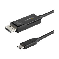 StarTech.com 6ft (2m) USB C to DisplayPort 1.2 Cable 4K 60Hz, Bidirectional DP to USB-C or USB-C to DP Reversible Video Adapter Cable, HBR2 HDR, USB Type C Thunderbolt 3 Monitor Cable - 4K USB-C to DP Cable (CDP2DP2MBD) - Kabel DisplayPort - 24 pin USB-C (M) do DisplayPort (M) - USB 3.1 Thunderbolt 3 DisplayPort 1.2 - 2 m - podporuje 4K, aktivní - cerná