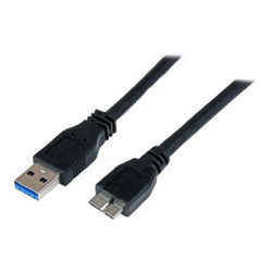 StarTech.com 1m 3 ft Certified SuperSpeed USB 3.0 A to Micro B Cable Cord - USB 3 Micro B Cable - 1x USB A (M), 1x USB Micro B (M) - Black (USB3CAUB1M) - Kabel USB - Micro-USB typu B (M) do USB typ A (M) - USB 3.0 - 1 m - cerná - pro P N: DKT30CVAGPD, HB30A4AIB, HB30AM4AB, HB31C2A2CME, HB31C3A1CME, ST7C51224, ST7C51224EU