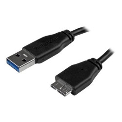 StarTech.com 15cm 6in Short Slim USB 3.0 A to Micro B Cable M M - Mobile Charge Sync USB 3.0 Micro B Cable for Smartphones and Tablets (USB3AUB15CMS) - Kabel USB - Micro-USB typu B (M) do USB typ A (M) - USB 3.0 - 15 cm - lisovaný - cerná - pro P N: HB30A4AIB, HB30C4AIB, HB31C4AB, S251BMU313, S251BMU3FP, S251BPU313, SMS1BMU313