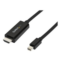 StarTech.com Mini DisplayPort to HDMI Adapter Cable - mDP to HDMI Adapter with Built-in Cable - Black - 3 m (10 ft.) - Ultra HD 4K 30Hz (MDP2HDMM3MB) - Kabel adaptéru - Mini DisplayPort s piny (male) do HDMI s piny (male) - 3 m - cerná - podporuje 4K