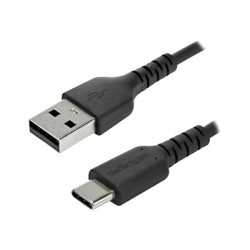 StarTech.com 2m USB A to USB C Charging Cable, Durable Fast Charge & Sync USB 2.0 to USB Type C Data Cord, Rugged TPE Jacket Aramid Fiber M M 3A Black, Samsung S10, S20, iPad Pro, Pixel - Heavy Duty and Rugged - USB kabel - USB (M) rovné do 24 pin USB-C (M) rovné - Thunderbolt 3 USB 2.0 - 2 m - cerná - pro P N: CDP2HDUACP2, SECTBLTDT, STNDTBLTMOB