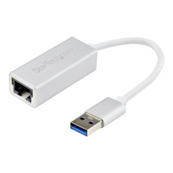 StarTech.com USB 3.0 to Gigabit Network Adapter - Silver - Sleek Aluminum Design for MacBook, Chromebook or Tablet - Native Driver Support (USB31000SA) - Sítový adaptér - USB 3.0 - Gigabit Ethernet x 1 - stríbrná