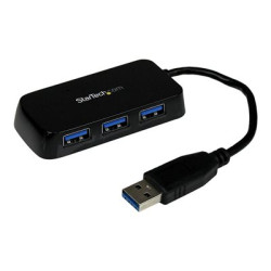 StarTech.com 4-Port USB 3.0 SuperSpeed Hub - Portable Mini Multiport USB Travel Dock - USB Extender Black for Business PC Mac, laptops (ST4300MINU3B) - Rozbocovac - 4 x SuperSpeed USB 3.0 - desktop - pro P N: FCREADMICRO3, MSDREADU3CA, USB3S2ESATA3
