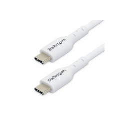 StarTech.com 2m (6.6ft) White USB-C Charging Cable, USB C Cable, USB 2.0 Type-C Laptop Charger Cord, 60W 3A Power Delivery, TPE Jacket, USB-C Data Transfer Cable, M M - USB kabel - 24 pin USB-C (M) do 24 pin USB-C (M) - USB 2.0 - 3 A - 2 m - USB Power Delivery (60W) - bílá