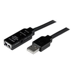StarTech.com 10m USB 2.0 Active Extension Cable M F - 10 meter USB 2.0 Repeater Extender Cable USB A (M) to USB A (F) 10 m Black - 3 ft (USB2AAEXT10M) - Prodlužovací šnura USB - USB (F) do USB (M) - USB 2.0 - 10 m - aktivní - cerná - pro P N: LTUB1MBK, SVA5H2NEUA, UUSBOTG