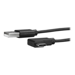 StarTech.com USB to USB C Cable - 1m 3 ft - Right Angle USB Cable - USB A to USB C Cable - USB 2.0 Cable - USB Type C Cable (USB2AC1MR) - Kabel USB - USB (M) rovné do 24 pin USB-C (M) pravoúhlý - USB 2.0 - 1 m - cerná