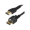 StarTech.com 2m (6ft) HDMI Cable with Locking Screw, 4K 60Hz HDR 10, High Speed HDMI 2.0 Monitor Cable with Locking Screw Connector for Secure Connection, HDMI Cable with Ethernet, M M - Adjustable M3.0 Screw (HDMM2MLS) - Prémiove vysoká rychlost - kabel HDMI s ethernetem - HDMI s piny (male) do HDMI s piny (male) zamykací - 2 m - cerná - podpora 4K60 Hz (3840 x 2160)