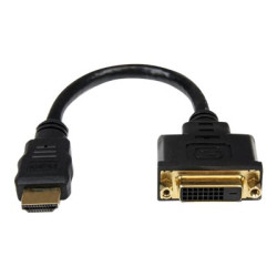 StarTech.com HDMI Male to DVI Female Adapter - 8in - 1080p DVI-D Gender Changer Cable (HDDVIMF8IN) - Video adaptér - HDMI s piny (male) do DVI-D se zdírkami (female) - 20.32 cm - odstínený - cerná - pro P N: BNDDKT30CAHV, CDP2DVIMM2MB, DKT30CSDHPD, DKT30CSDHPD3, DP2DVI2MM3, DP2DVIMM6X10