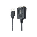StarTech.com 3ft (1m) USB to Serial Cable with COM Port Retention, DB9 Male RS232 to USB Converter, Straight Through USB to Serial Adapter for PLC Printer Scanner - Prolific IC, Automatic Handshake, Windows Mac OS - Sériový adaptér - USB - RS-232