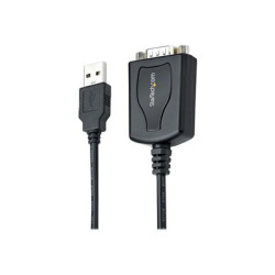 StarTech.com 3ft (1m) USB to Serial Cable with COM Port Retention, DB9 Male RS232 to USB Converter, Straight Through USB to Serial Adapter for PLC Printer Scanner - Prolific IC, Automatic Handshake, Windows Mac OS - Sériový adaptér - USB - RS-232