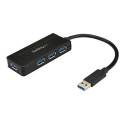 StarTech.com 4 Port USB 3.0 Hub SuperSpeed 5Gbps with Fast Charge Portable USB 3.1 USB 3.2 Gen 1 Type-A Laptop Desktop Hub, USB Bus Power or Self Powered for High Performance, Mini Compact - 15W of Shared Power (ST4300MINI) - Rozbocovac - 4 x SuperSpeed USB 3.0 - desktop - pro P N: USB312SAT3CB, USB315CB2M, USBLT1MWS, USBLT2MBR, USBLT30CMW, USBLTM1MBK, USBLTM1MWH