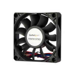 StarTech.com 70x15mm Replacement Ball Bearing Computer Case Fan w TX3 Connector - 3 pin case Fan - TX3 Fan - 70mm Fan (FAN7X15TX3) - Ventilátor skríne - 70 mm - cerná