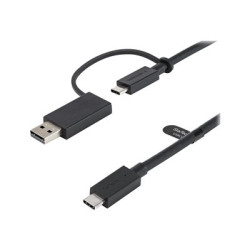 StarTech.com 3ft (1m) USB C Cable w USB-A Adapter Dongle, Hybrid 2-in-1 USB C Cable w USB-A | USB-C to USB-C (10Gbps 100W PD), USB-A to USB-C (5Gbps), USB-A Host to USB-C DisplayLink Dock - Ideal for Hybrid Dock (USBCCADP) - USB kabel - 24 pin USB-C (M) do 24 pin USB-C (M) - 1 m - USB napájení (100W) - pro P N: DKM30CHDPD, DKM30CHDPDUE