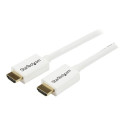 StarTech.com 5m 16 ft CL3 Rated HDMI Cable with Ethernet, In Wall Rated HDMI Cable 4K 30Hz, UHD High Speed HDMI Cable 10.2 Gbps Bandwidth, 4K Ultra HD HDMI 1.4 Video Display Cable, 30AWG - Long White HDMI Cable - HDMI kabel - HDMI s piny (male) do HDMI s piny (male) - 5 m - dvojnásobne stínený - bílá