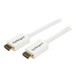 StarTech.com 5m 16 ft CL3 Rated HDMI Cable with Ethernet, In Wall Rated HDMI Cable 4K 30Hz, UHD High Speed HDMI Cable 10.2 Gbps Bandwidth, 4K Ultra HD HDMI 1.4 Video Display Cable, 30AWG - Long White HDMI Cable - HDMI kabel - HDMI s piny (male) do HDMI s piny (male) - 5 m - dvojnásobne stínený - bílá