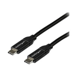 StarTech.com 2m 6ft USB C to USB C Cable - 5A PD - USB 2.0 USB-IF Certified - USB kabel - 24 pin USB-C (M) rovné do 24 pin USB-C (M) rovné - Thunderbolt 3 USB 2.0 USB 3.0 USB 3.1 - 5 A - 2 m - cerná