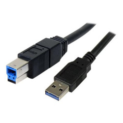 StarTech.com 3m Black SuperSpeed USB 3.0 Cable A to B M M - Kabel USB - USB Type B (M) do USB typ A (M) - USB 3.0 - 3 m - lisovaný - cerná