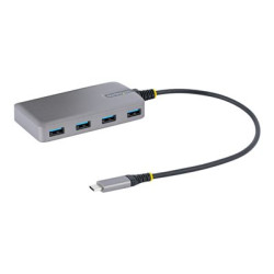 StarTech.com 4-Port USB-C Hub, USB 3.0 5Gbps, Bus Powered, USB Type-C to 4x USB-A Hub with Optional Auxiliary Power Input, Portable Desktop Laptop USB Hub with 1ft (30cm) Attached Cable - USB Expansion Hub (5G4AB-USB-C-HUB) - Rozbocovac - 4 x USB 3.2 Gen 1 + 1 x micro-USB - desktop