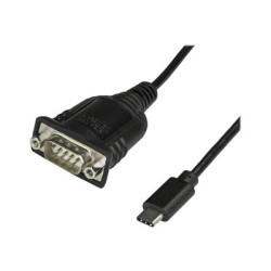StarTech.com USB C to Serial Adapter Cable 16" (40cm), USB Type C to RS232 (DB9) Converter Cable, USB-C Serial Cable for PLCs, Scanners, Receipt Printers, Male Male, Windows macOS Linux - Up to 921.6 Kbps Baud - USB sériový kabel - DB-9 (M) do 24 pin USB-C (M) - 40 cm - krídlové šrouby