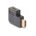 StarTech.com Right Angle HDMI 2.0 Adapter, 90-Degree HDMI Port Saver, M F - High Speed - HDMI adaptér - HDMI s piny (male) do HDMI se zdírkami (female) pravoúhlý - cerná - podpora 4K60Hz, dvousmerný, pasivní