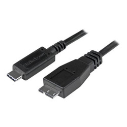 StarTech.com USB C to Micro USB Cable 0.5m - USB 3.1 Type C to Micro USB Type B Cable - Micro USB 3.1 to USB-C - Thunderbolt 3 Compatible (USB31CUB50CM) - USB kabel - 24 pin USB-C (M) do Micro-USB typu B (M) - USB 3.1 Gen 2 - 50 cm - cerná - pro P N: HB31C2A1CGS, HB31C2A2CB, HB31C3A1CS, HB31C3ASDMB, HB31C4AS, PEXUSB311AC3, PEXUSB321C