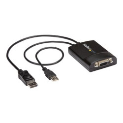 StarTech.com DisplayPort to DVI Adapter - Dual-Link - Active DVI-D Adapter for Your Monitor Display - USB Powered - 2560x1600 (DP2DVID2) - Adaptér DisplayPort DVI - DisplayPort, USB (pouze napájení) (M) do DVI-D (F) s jazýckem - USB 2.0 DisplayPort 1.2 - 37 cm - aktivní, USB napájení, podpora 2560 x 1600 (WQXGA) - cerná