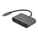 StarTech.com USB-C to VGA and HDMI Adapter - 2-in-1 - 4K 30Hz - Space Grey - Windows & Mac Compatible (CDP2HDVGA) - Externí video adaptér - IT6222 - USB-C - HDMI, VGA - šedá space gray