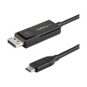 StarTech.com 3ft (1m) USB C to DisplayPort 1.2 Cable 4K 60Hz, Bidirectional DP to USB-C or USB-C to DP Reversible Video Adapter Cable, HBR2 HDR, USB Type C Thunderbolt 3 Monitor Cable - 4K USB-C to DP Cable - Kabel DisplayPort - 24 pin USB-C (M) do DisplayPort (F) - USB 3.1 Thunderbolt 3 DisplayPort 1.2 - 1 m - podporuje 4K, aktivní - cerná