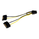 StarTech.com 6in SATA Power to 6 Pin PCI Express Video Card Power Cable Adapter - SATA to 6 pin PCIe power - Elektrický kabel - SATA napájení (M) do 6 pin PCIe power (M) - 15 cm