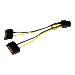 StarTech.com 6in SATA Power to 6 Pin PCI Express Video Card Power Cable Adapter - SATA to 6 pin PCIe power - Elektrický kabel - SATA napájení (M) do 6 pin PCIe power (M) - 15 cm