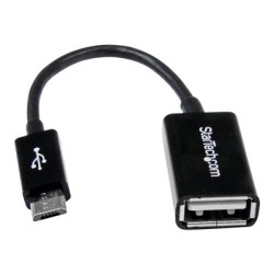 StarTech.com 5in Micro USB to USB OTG Host Adapter - Micro USB Male to USB A Female On-The-GO Host Cable Adapter (UUSBOTG) - USB adaptér - USB (F) do Micro USB typ B (M) - USB 2.0 OTG - 12.7 cm - cerná - pro P N: ST4300U3C1, ST4300U3C1B