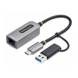 StarTech.com 2.5GbE USB-C to Ethernet Adapter with USB-A Converter - Sítový adaptér - USB-C 3.2 Gen 1 Thunderbolt 3 - 10M 100M 1G 2.5 Gigabit Ethernet - šedá space gray