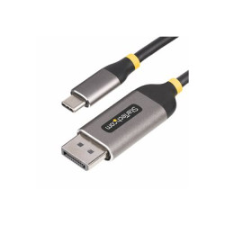 StarTech.com 10ft (3m) USB-C to DisplayPort Adapter Cable, 8K 60Hz - Kabel adaptéru - 24 pin USB-C (M) do DisplayPort (M) s jazýckem - USB4 Thunderbolt 3 Thunderbolt 4 DisplayPort 1.4 - 3 m - podpora 8K60Hz, podpora 4K144Hz - cerná, šedá