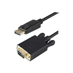 StarTech.com 3ft DisplayPort to VGA Adapter Cable - 1920x1200 - Active DisplayPort (DP) Computer or Laptop to VGA Monitor or TV Display (DP2VGAMM3B) - Kabel adaptéru - DisplayPort (M) s jazýckem do HD-15 (VGA) (M) - DisplayPort 1.2 - 1 m - aktivní, 2048 x 1280 support 60Hz - cerná