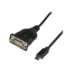 StarTech.com USB C to Serial Adapter Cable with COM Port Retention, 16" (40cm) USB Type C to RS232 (DB9) Serial COM Port Converter Cable, For PLCs, Scanners, Printers, Windows macOS Linux - Up to 921.6 Kbps Baud (ICUSB232PROC) - USB sériový kabel - DB-9 (M) do 24 pin USB-C (M) - 40 cm - cerná