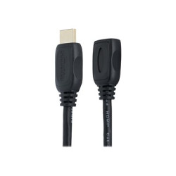 StarTech.com 2m (6ft) HDMI Extension Cable, Ultra HD HDMI Male to Female Cable, 4K HDMI Cable Extender, 4K 30Hz UHD HDMI Cable with Ethernet M F, High Speed HDMI 1.4 Cable, 10.2Gbps - HDMI Cord Extender - Prodlužovací kabel HDMI - HDMI s piny (male) do HDMI se zdírkami (female) - 2 m - odstínený - cerná - pro P N: CDP2HDMM2MB, DP2HDMM2MB, HDDVIMM3, HDMM1MP, HDMM2MP, HDMM3MP, HDPMM50, MDP2HDMM2MB