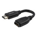 StarTech.com 6in High Speed HDMI Port Saver Cable with 4K 60Hz - Short HDMI 2.0 Male to Female Adapter Cable - Port Extender (HD2MF6INL) - Prodlužovací kabel HDMI - HDMI s piny (male) rovné do HDMI se zdírkami (female) rovné - 15.2 cm - dvojnásobne stínený - cerná - podporuje 4K