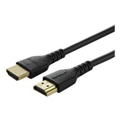 StarTech.com 2m Premium Certified HDMI 2.0 Cable with Ethernet, Durable High Speed UHD 4K 60Hz HDR 10, 6ft Rugged M M HDMI Cord with Aramid Fiber, TPE, Ultra HD Monitors, TVs & Displays - Heavy duty HDMI cable - Prémiove vysoká rychlost - kabel HDMI s ethernetem - HDMI s piny (male) do HDMI s piny (male) - 2 m - cerná - pro P N: TB3DKM2HDL